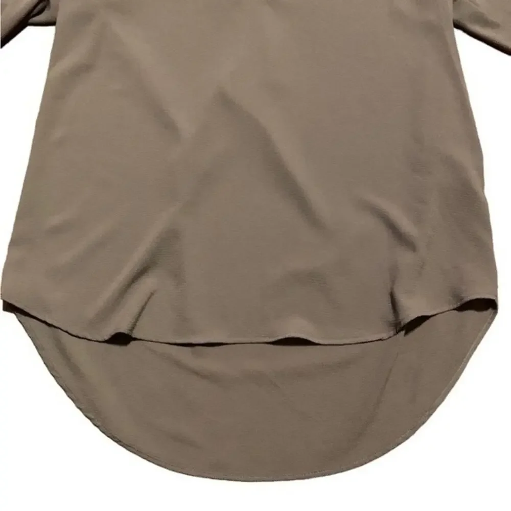 Perfect Peach‎ Blouse Top V neck 3/4 Sleeve Grey Size Small